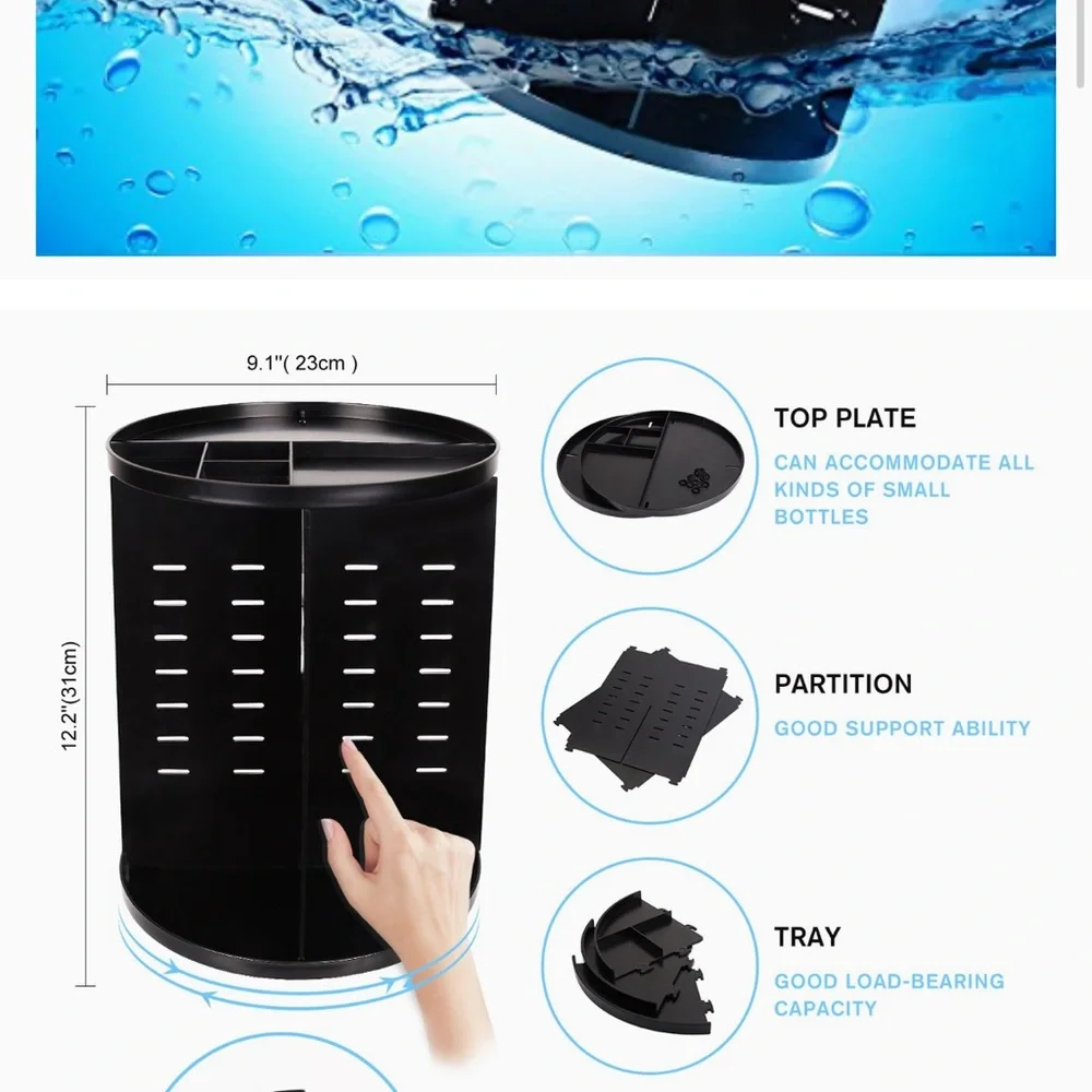 Two rotating makeup organizer